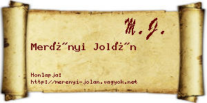 Merényi Jolán névjegykártya