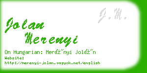 jolan merenyi business card